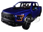 2017 Ford F-150 Raptor Pickup Truck Blue with Black Wheels 1/27 Diecast Model Car by Motormax