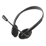 Headset Trust Primo Chat Headset (21665) čierny slúchadlá s mikrofónom • 1× 3,5mm Jack • sklápací mikrofón • otvorený dizajn • 1,8m kábel • rozsah 70–