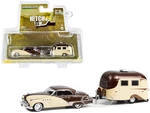 1949 Buick Roadmaster Hardtop Brown and Tan and Airstream 16 Bambi Brown and Tan "Hitch &amp; Tow" Series 26 1/64 Diecast Model Car by Greenlight