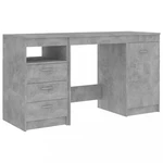 Psací stůl se zásuvkami a skříňkou 140x50 cm Dekorhome Beton,Psací stůl se zásuvkami a skříňkou 140x50 cm Dekorhome Beton