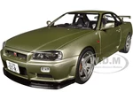 1999 Nissan Skyline GT-R (R34) RHD (Right Hand Drive) Green Metallic 1/18 Diecast Model Car by Solido
