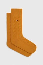 Ponožky s prímesou vlny Tommy Hilfiger žltá farba