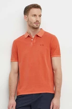 Bavlnené polo tričko Pepe Jeans oranžová farba, jednofarebný