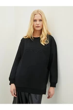 LC Waikiki Lcw Classic Women's Crew Neck Embroidered Long Sleeve Oversized Tunic