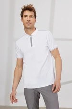 ALTINYILDIZ CLASSICS Men's White Slim Fit Slim Fit Polo Neck Short Sleeve Cotton T-Shirt. ALTINYILDIZ CLASSICS Men's White Slim Fit Slim Fit Polo Neck Short Sleeve Cotton T-Shirt.
