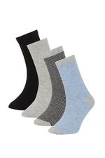 DEFACTO Boys' Striped Patterned 4-Pack Socks