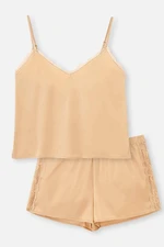 Dagi Beige Lace Detailed Camisole Set