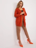 Dark orange cardigan with pockets