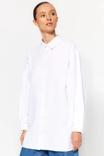 Trendyol White Woven Shirt with Pleat Detailed Sleeves
