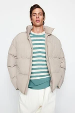 Trendyol Stone Unisex Oversize Fit Stojatý límec Puffer bunda