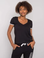 NEVÍŠ MĚ Dámské dámské černé bavlněné tričko