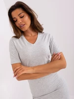 Light grey women's basic cotton t-shirt