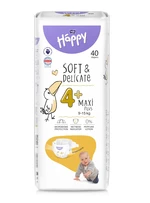 Bella Baby Happy Soft&Delicate 4+ Maxi Plus 9–15 kg dětské pleny 40 ks
