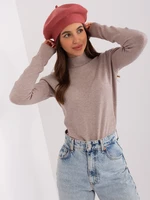 Brick red women's beret winter cap