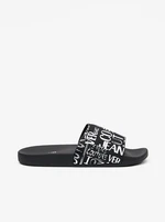 Black Mens Patterned Slippers Versace Jeans Couture Fondo Slid - Men