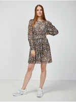 Brown dress with animal pattern Guess Enora - Women