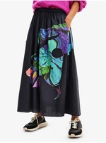 Black Women Patterned Maxi Skirt Desigual Globule - Lacroix - Women