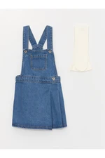 LC Waikiki Basic Pocket Detailed Baby Jean Dress and Pantyhose