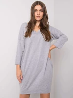 Gray cotton dress with pockets