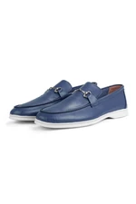 Ducavelli Voyant Genuine Leather Men's Casual Shoes. Loafers Shoes Navy.