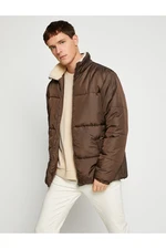 Koton Shiny Inflatable Coat Standing Neck Zippered Pocket Detailed Waterproof.