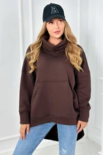 Oversize insulated sweatshirt brown color