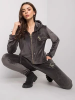 RUE PARIS Dark beige velour pyjamas