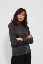 Melange sweatshirt with clouds - graphite