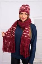 Women's set with scarf Anika K304 burgundy