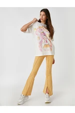 Koton Printed T-Shirt, Crew Neck Short Sleeved