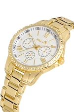 Polo Air Luxury Stone Women's Wristwatch Gold Color