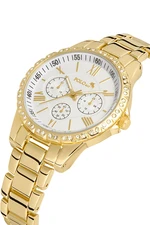 Polo Air Luxury Stone Women's Wristwatch Gold Color