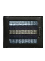Black leather wallet with grey stitching