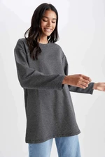 DEFACTO Thin Sweatshirt Fabric Regular Fit Long Sleeve Tunic