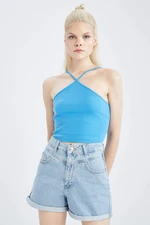 DEFACTO Fitted Cross Collar Ribbed Camisole Singlet