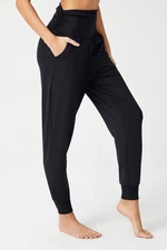 LOS OJOS Black Baggy-Look Harem Pants With An Elastic Waist