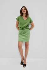 Plain skirt with pockets - green