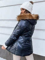 Women's quilted winter jacket SOLARIS dark blue Dstreet