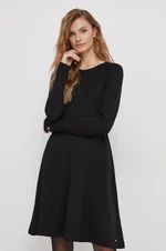 Šaty Tommy Hilfiger čierna farba,mini,áčkový strih,WW0WW41147