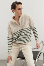 Trendyol Stone Wide fit pletený sveter