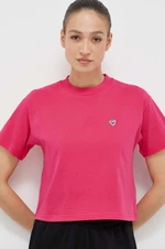 Bavlněné tričko Rossignol růžová barva