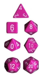 Chessex Sada kostek Chessex Opaque Polyhedral 7-Die Set - light Purple with White