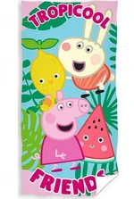 Dětská froté osuška 70x140cm Prasátko Peppa, Tropicool Carbotex, modrá