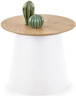 HALMAR Kulatý konferenční stolek AZZURA-S přírodní,  bílý