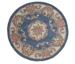 Ručně všívaný kusový koberec Lotus premium Blue kruh-120x120 (průměr) kruh