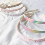 Glitter Headbands Girls Rainbow Sparkly Hair Hoops Different Colors Sequin Star Hair Bands Diy Accessories Head Wrap Tiara