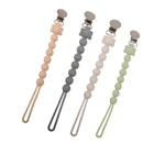 Baby Pacifier Clips Silicone Beaded Dummy Holder Food Grade BPA Free Teething Soother Chain Infant Accessories