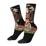 Happy Men's compression Socks GHIBLI TOTEM Retro Harajuku Studio Ghibli Street Style Novelty Pattern Crew Sock Gift Printed