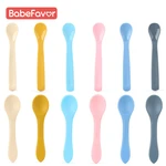 Baby Soft Silicone Spoon Solid Color Non-Slip Utensils Children Tableware Supplies Food Grade Safety Kids Learning Feeding Spoon