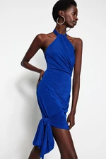 Trendyol Saks Fitted Lined Knitted Shiny Elegant Evening Dress